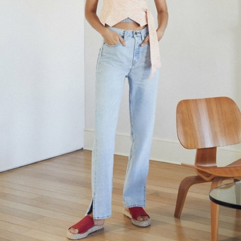 BDG High-Waisted Split-Ankle Straight Leg Jeans